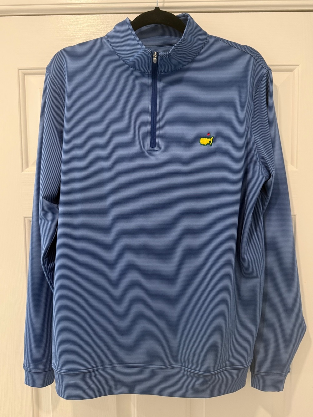 Peter Millar Masters 1/4 Zip Blue Striped Medium
